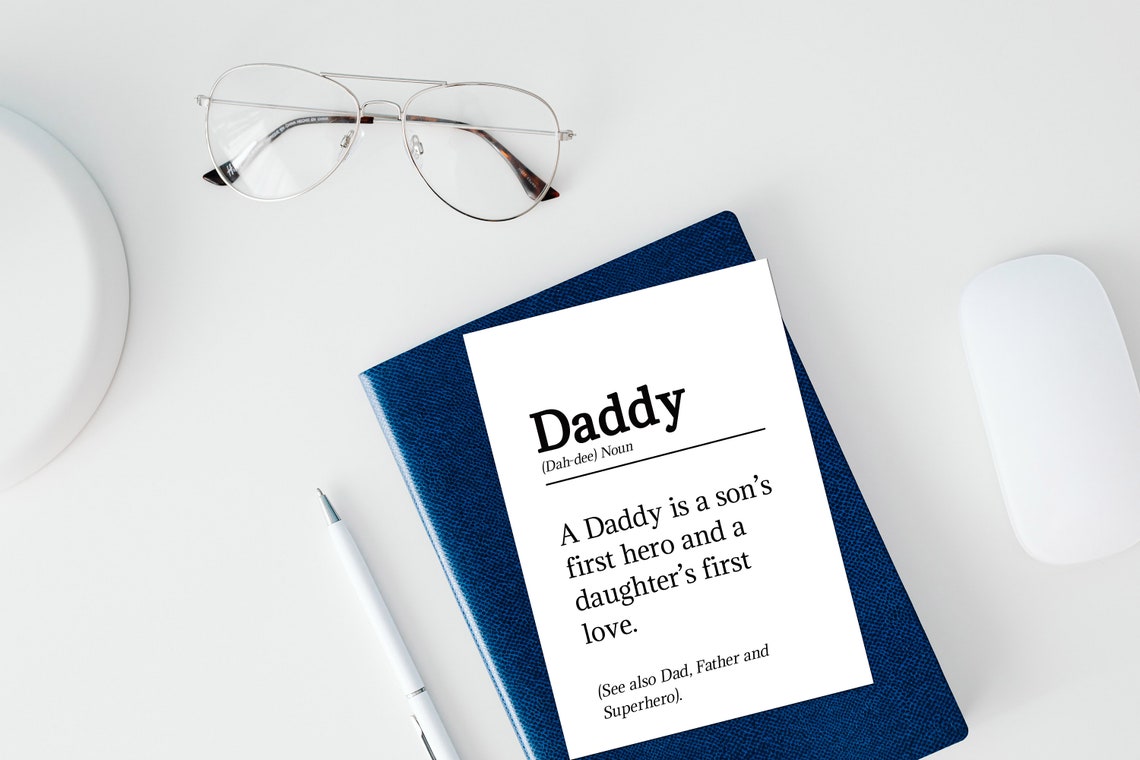 printable fathers day card for daddy a sons first hero etsy