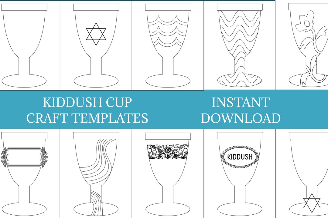 Kiddush Cup Craft Templates Passover Decorations for Kids Etsy