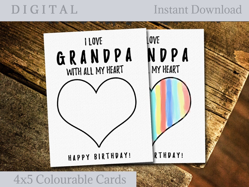 Grandpa birthday card towards Grandchild, Printable greeting playing cards Grandfather, Colorable Card for Small children, Do it yourself card for him, Immediate Down load image relating to Grandpa Birthday Card Printable known as Grandpa birthday card versus Grandchild, Printable greeting playing cards Grandfather, Colorable Card for Youngsters, Do-it-yourself card for him, Fast Down load