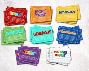 You were Caught Cards, Student Kindness Cards from Teachers, Printable Reward Cards for Kids, Good Behavior Coupons Instant Download