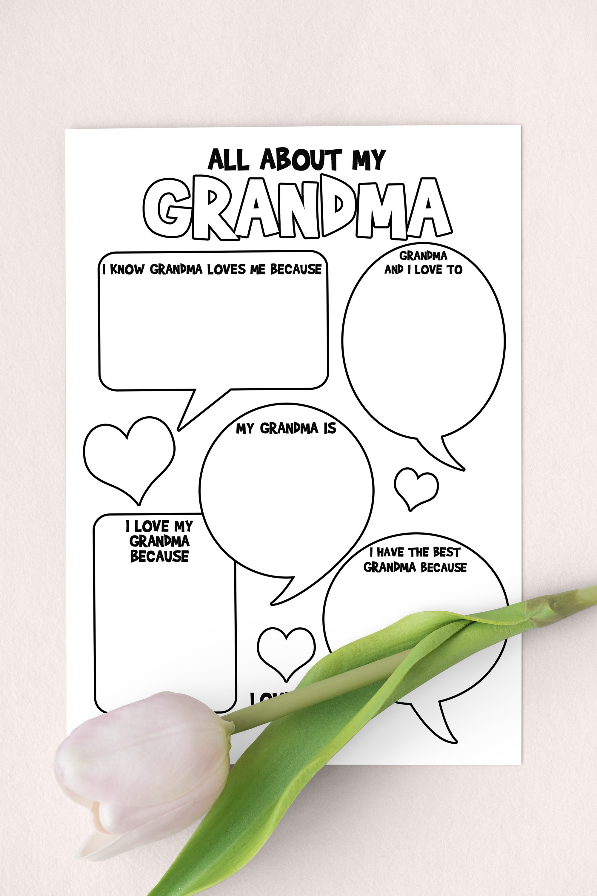 All About Grandma Card Printable Mothers Day Card for Etsy UK