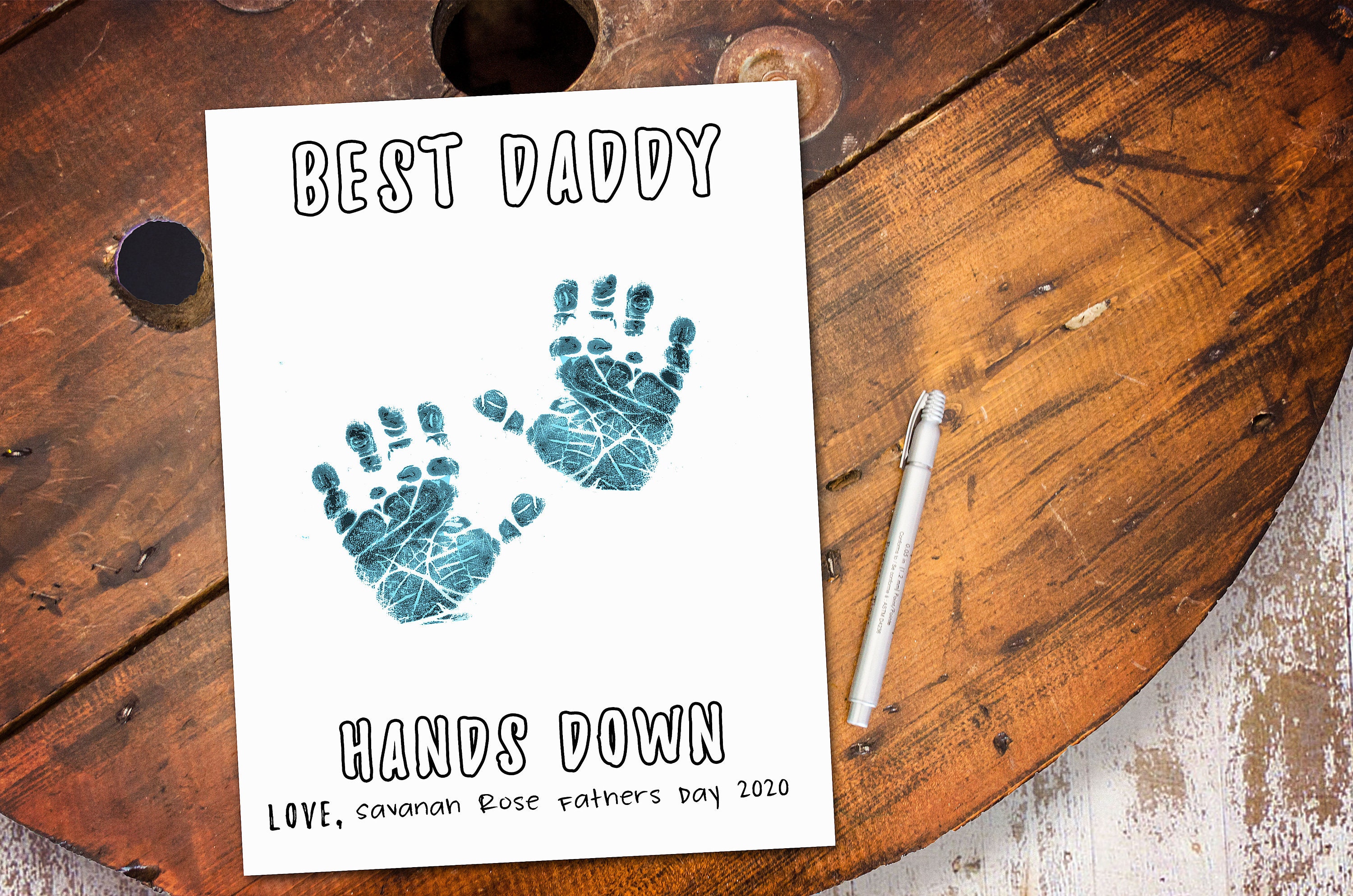 Best Daddy Hands Down Printable Personalized Father's Day | Etsy Canada
