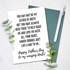 Printable Father's Day Card for Uncle From Nephew or Niece, Instant ...