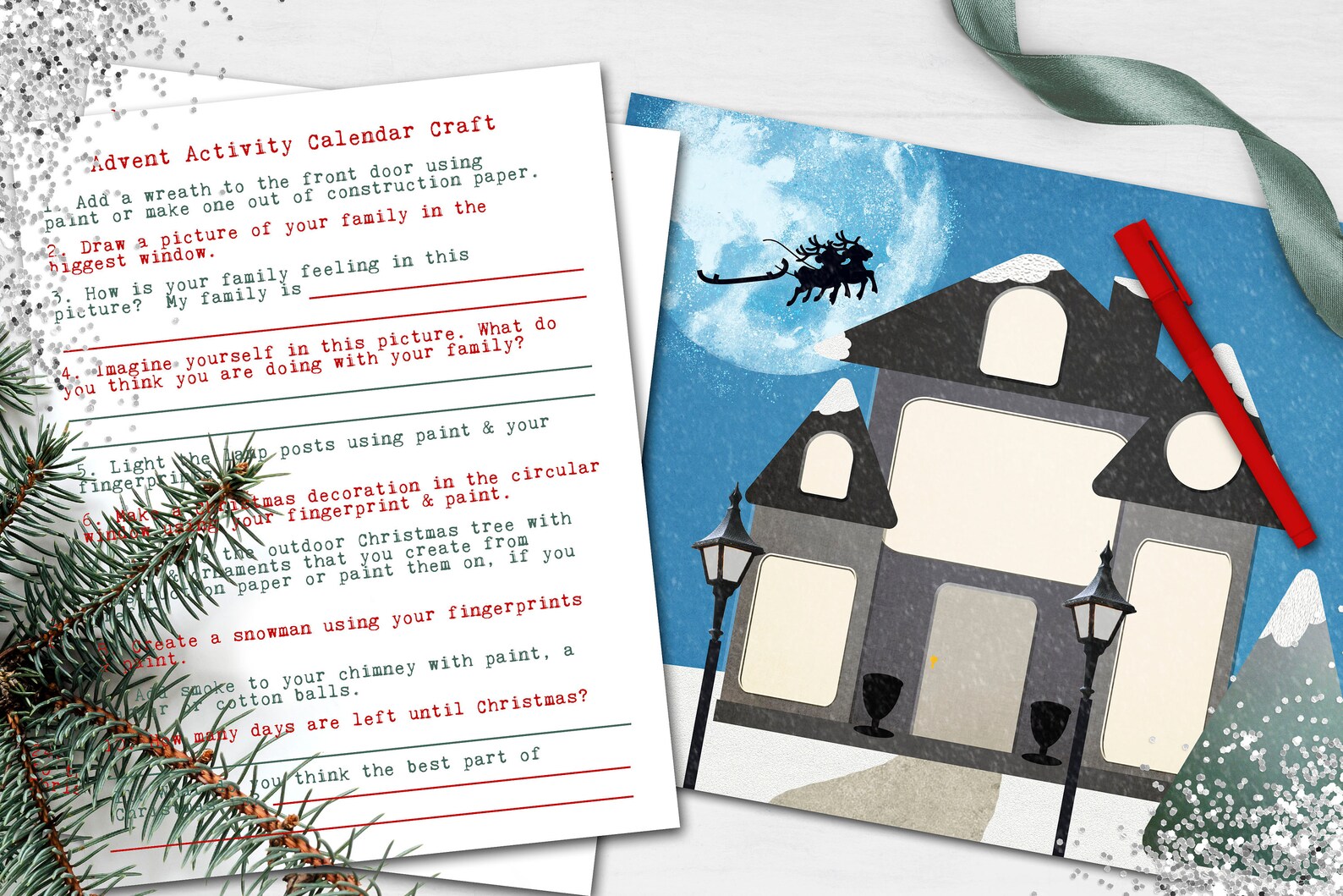 DIY Advent Activity Calendar for Children, Christmas Countdown Craft ...