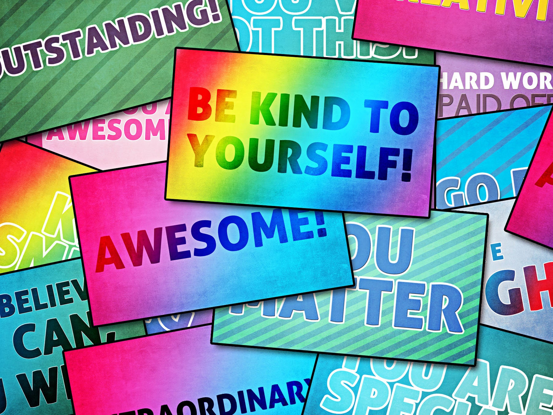 Lunch Box Notes for Children, Printable Kindness Cards for Kids, Happy ...
