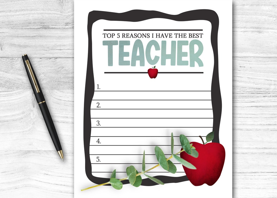 Printable Thank You Card for Teacher, End of School Year Gift From ...