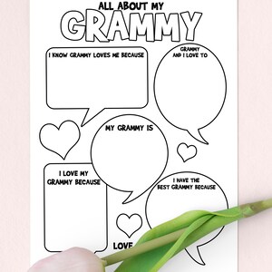 Grammy Gifts, Personalized Birthday Card for Grammy, Printable Mothers ...