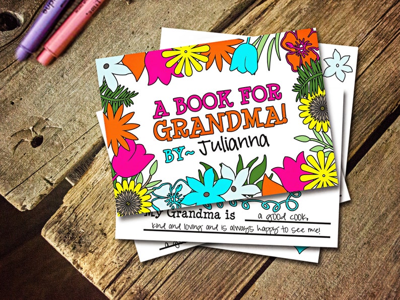 Printable Grandma Book from Grandkids, Unique Birthday Gifts from child, Kids DIY Coloring Activity, Personalized Mothers Day Gift Grandma, image 8