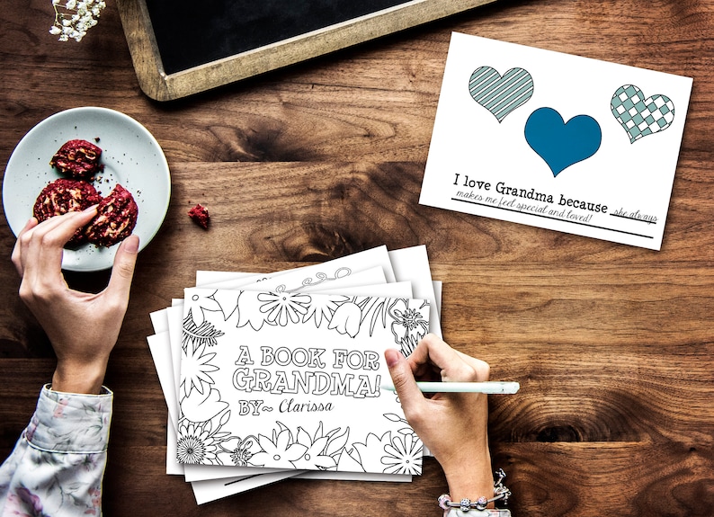 Printable Grandma Book from Grandkids, Unique Birthday Gifts from child, Kids DIY Coloring Activity, Personalized Mothers Day Gift Grandma, image 4