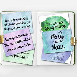 Grief Affirmation Cards, Printable Therapy Cards with Grief Quotes, Sympathy gift for widow, Loss of Mother gifts, Death of loved one image 3