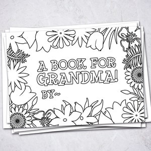 Ausdruckbares Omas Buch von Grandkids, Einzigartige Geburtstagsgeschenke vom Kind, Kinder DIY Ausmalaktivität, personalisiertes Muttertagsgeschenk Oma,