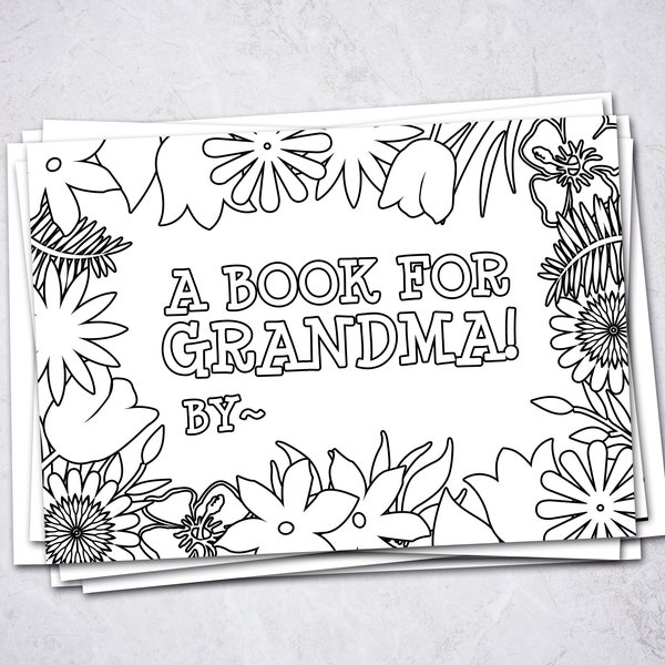 Printable Grandma Book from Grandkids, Unique Birthday Gifts from child, Kids DIY Coloring Activity, Personalized Mothers Day Gift Grandma,