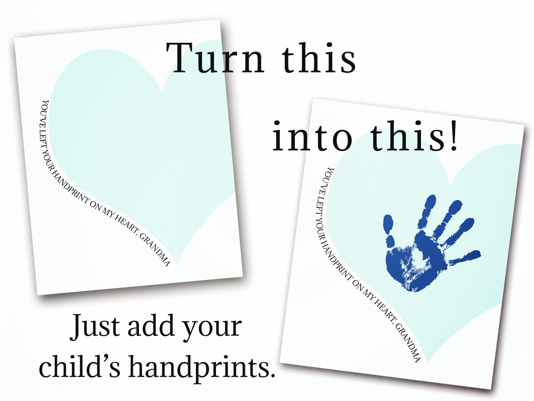 Handprint Card Grandma Birthday Gifts Kids Printables Etsy