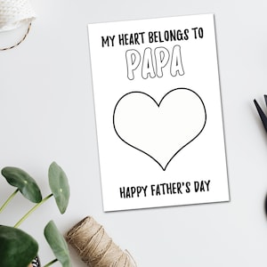 Papa Father's Day Card from Grandchild, Personalized Papa gifts from Grandson Granddaughter, Printable Coloring Cards for Kids, DIY Crafts