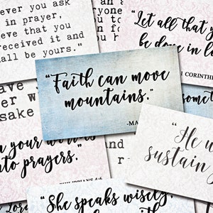 Cartes imprimables des Ecritures bibliques, articles à imprimer pour la journalisation de la Bible, cartes de prière de poche pour femmes, cartes d'étude de la Bible, art des versets bibliques, téléchargement immédiat