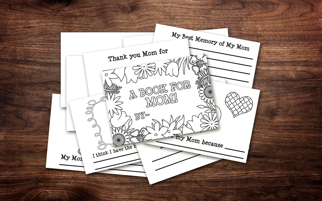 All About Mom Printable Book, Birthday Gift for Mommy, Kids Coloring ...