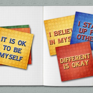 Tarjetas de afirmación positiva para niños, descarga instantánea, notas de amor de lonchera imprimibles para niños, tarjetas de bolsillo I AM, tarjetas de bondad para niños,