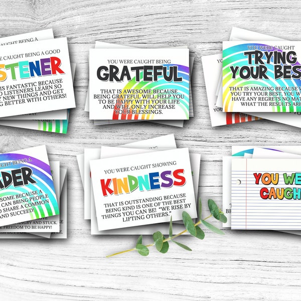 Printable Reward Cards for Kids, Good Behavior Coupons, Student Kindness Cards from Teachers, Homeschool Resources,  Instant Download