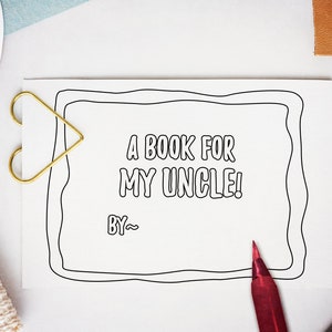 Regalo de cumpleaños para el tío de un sobrino, regalo de Navidad del tío de la sobrina, descarga instantánea de ideas de manualidades para niños, libro para colorear imprimible para niños