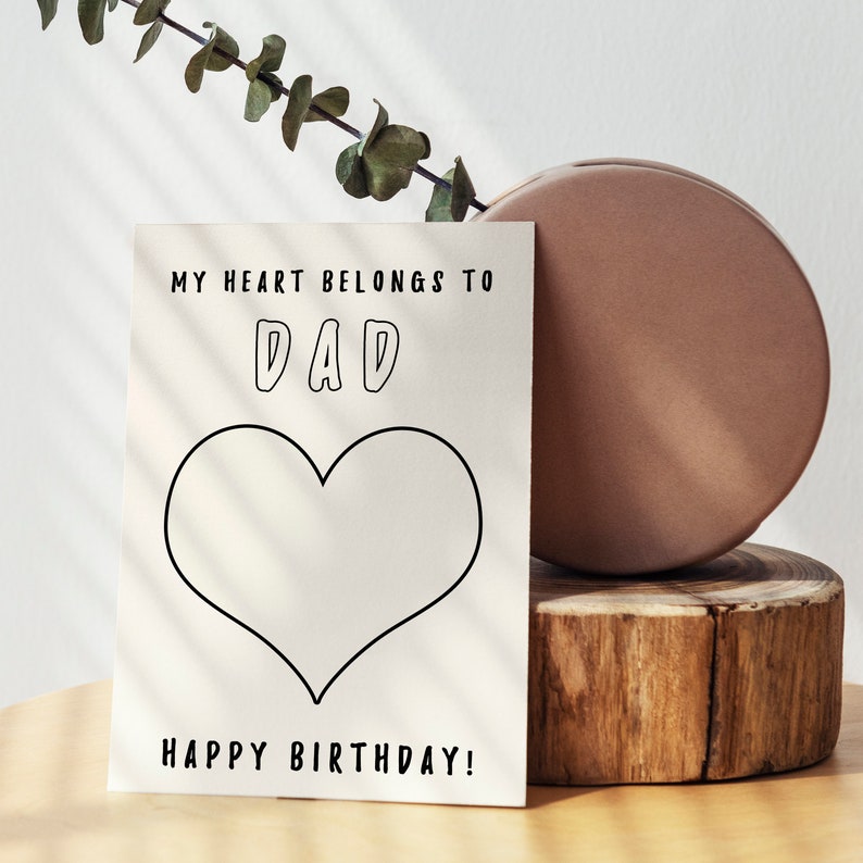 Printable Birthday Card for Dad from Daughter Son Instant
