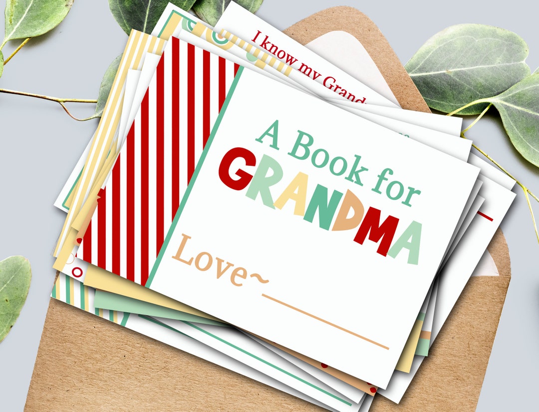 Printable Grandma Book, Personalized Birthday Gift for Grandma From