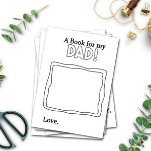 Printable Father's Day Crafts for Kids, Personalized Birthday gift for Dad from son, Instant Download Coloring Book, Unique Card for Daddy