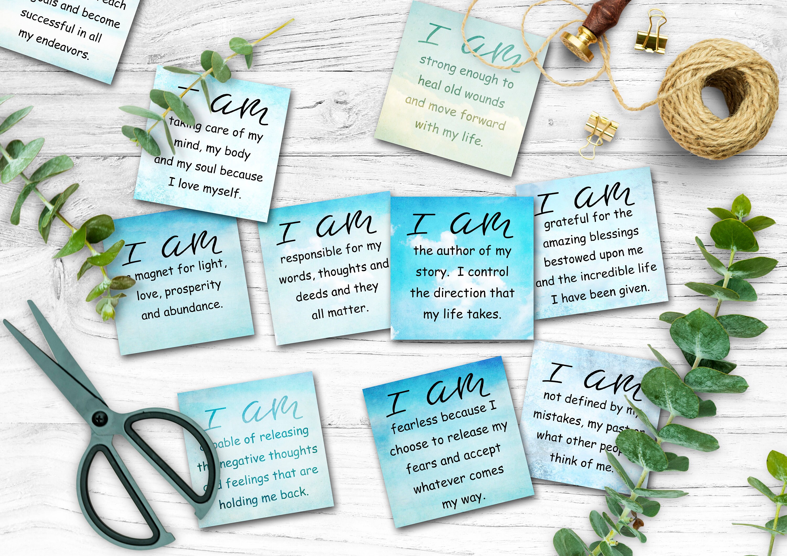 Daily Positive Affirmation Cards Instant Download Meditation | Etsy