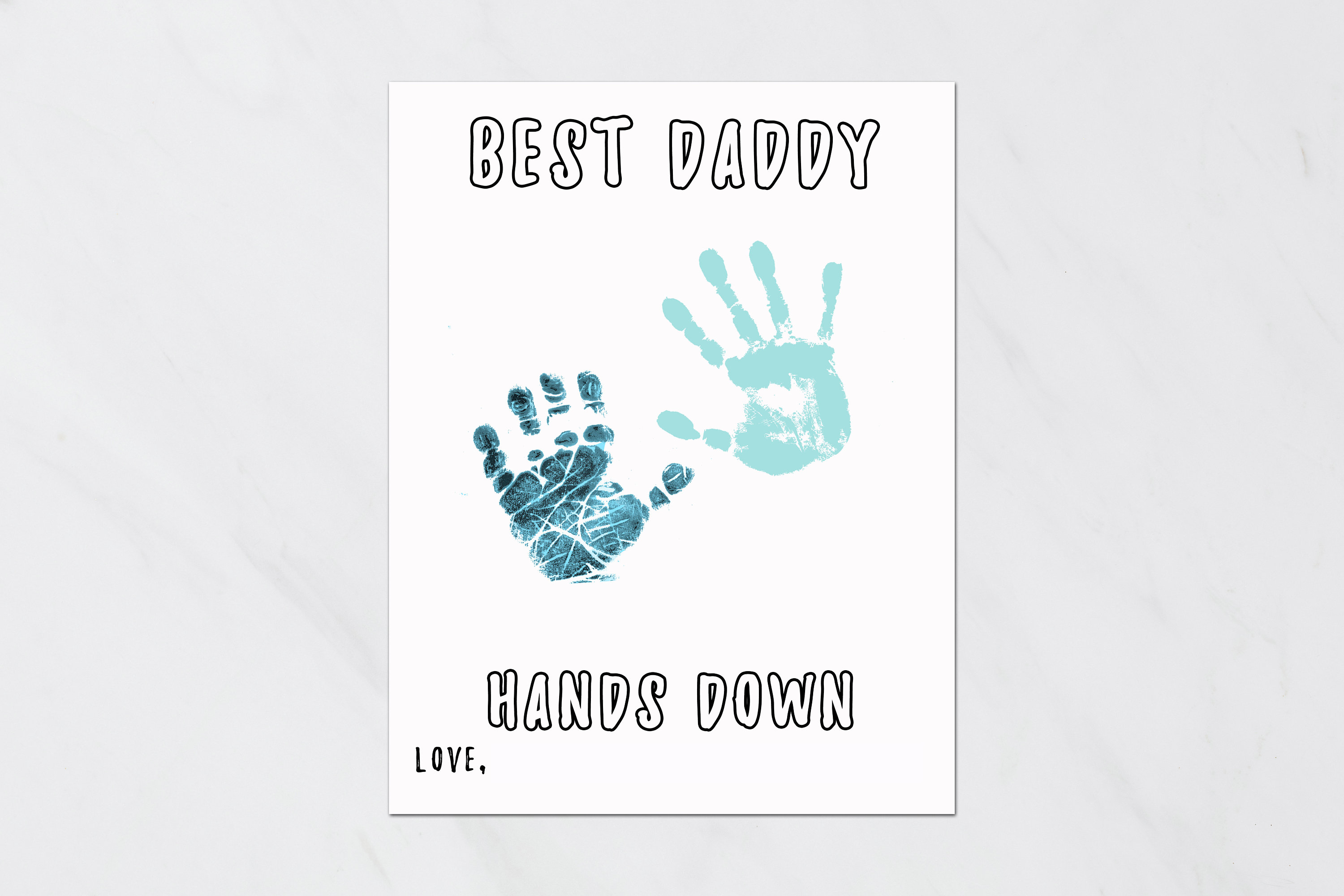 Best Daddy Hands Down Printable Personalized Father's Day | Etsy Canada