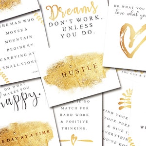 Cartões de quadro de visão, cartões de manifesto, download instantâneo do quadro de sonhos, quadro de metas para impressão, citações inspiradoras, cartões de bolso de autocuidado para ela