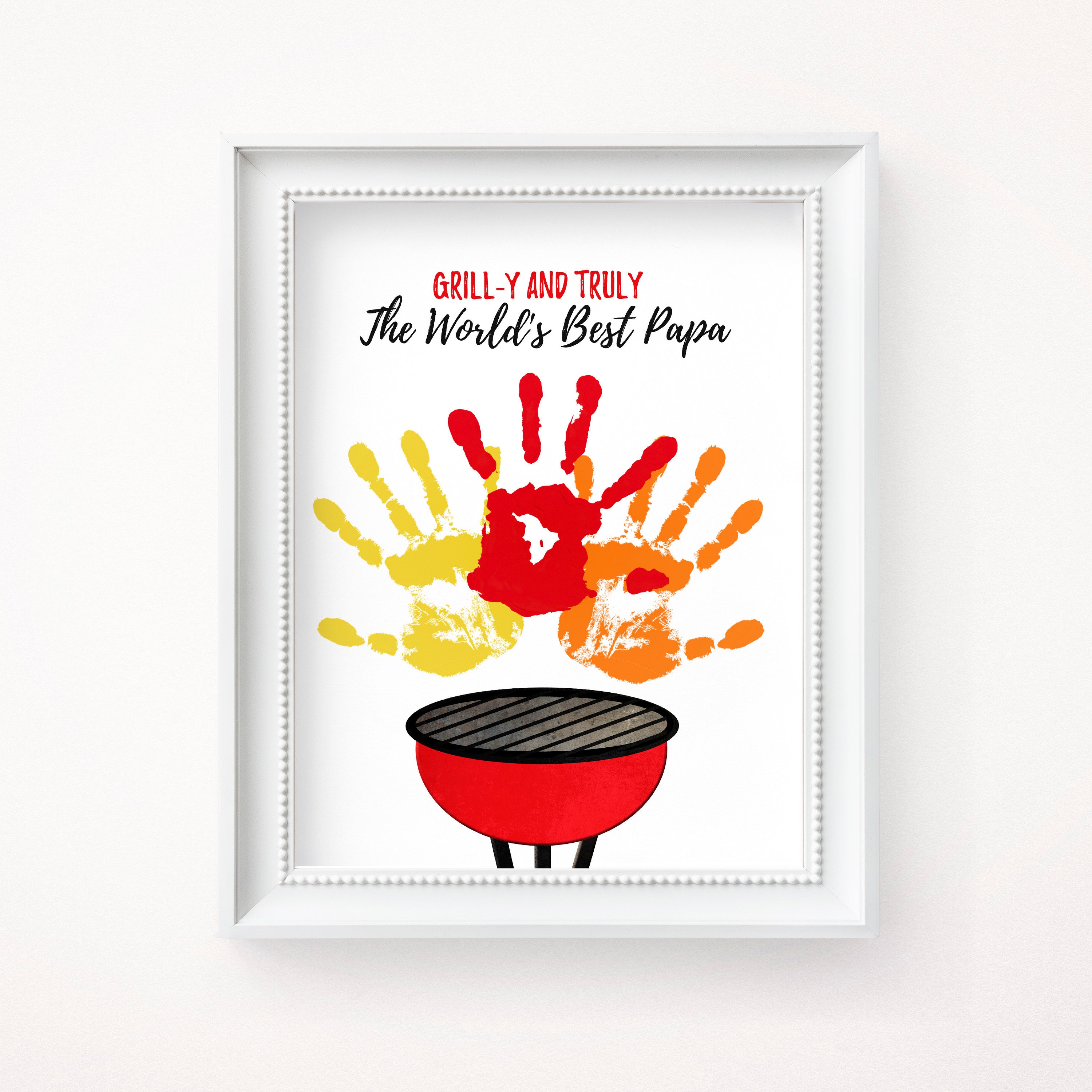Handprint Art, World's Best Papa Gift From Grandkids, Printable