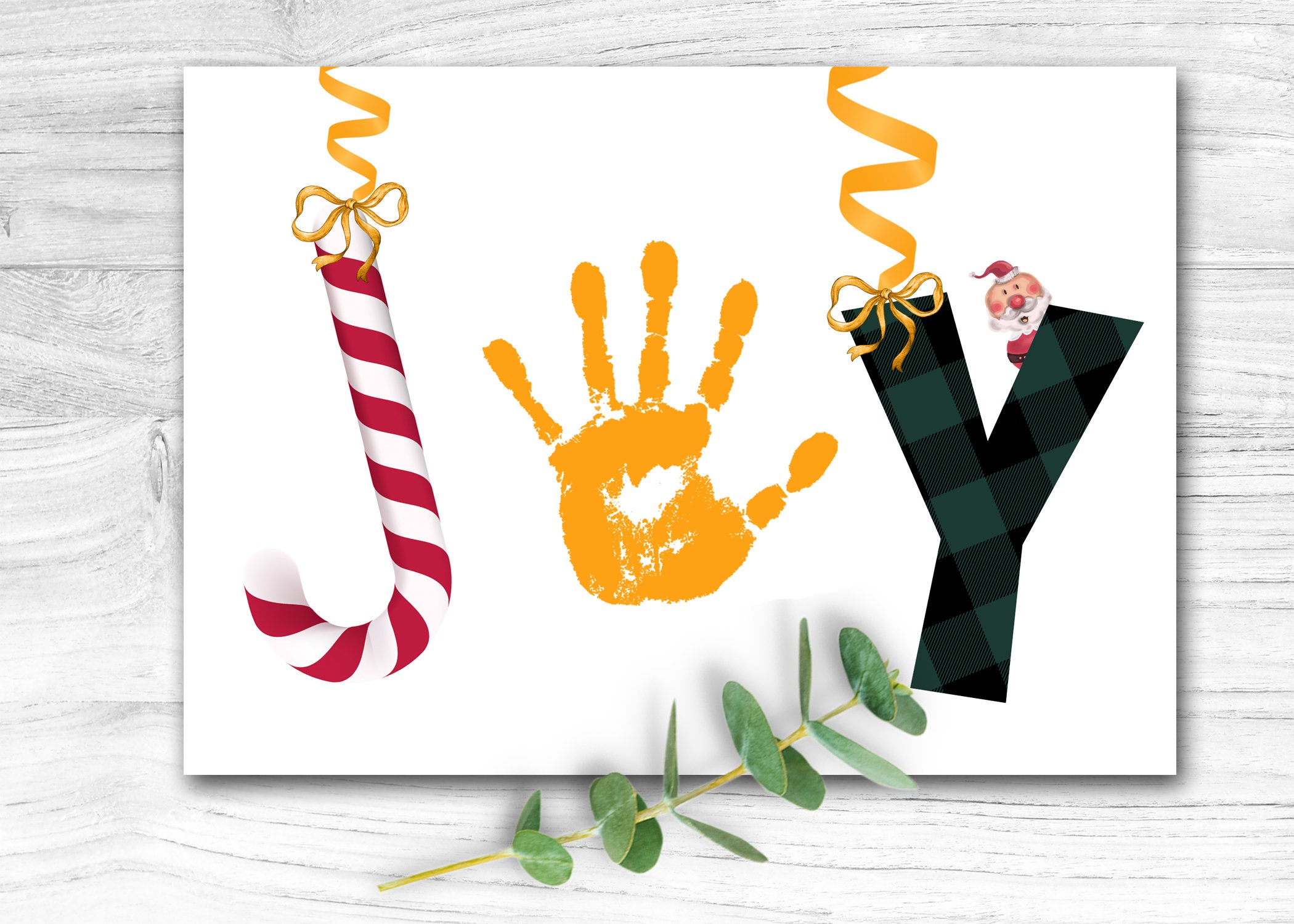 Christmas Handprint Printable Kids Xmas Craft DIY Card | Etsy