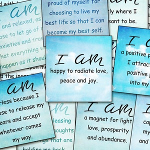 Cartões de Afirmação Positiva Diária, Download Instantâneo, Presentes de Meditação para Mulheres, Quadros de Visão para Imprimir, Cartões de Terapia, Gerenciamento de Estresse para Homens