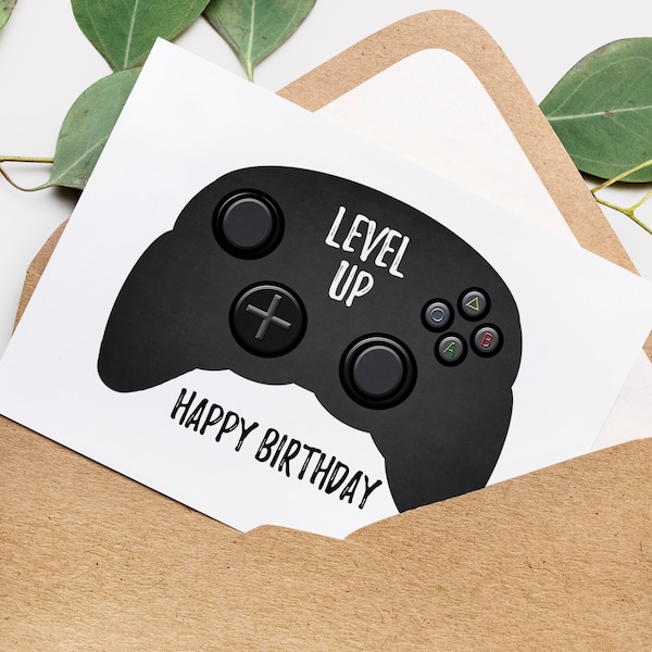 Printable Video Game Birthday Card for Gamers, Instant Download Birthday Card for teen boys, Nerdy Birthday Cards, Funny Cards for boyfriend