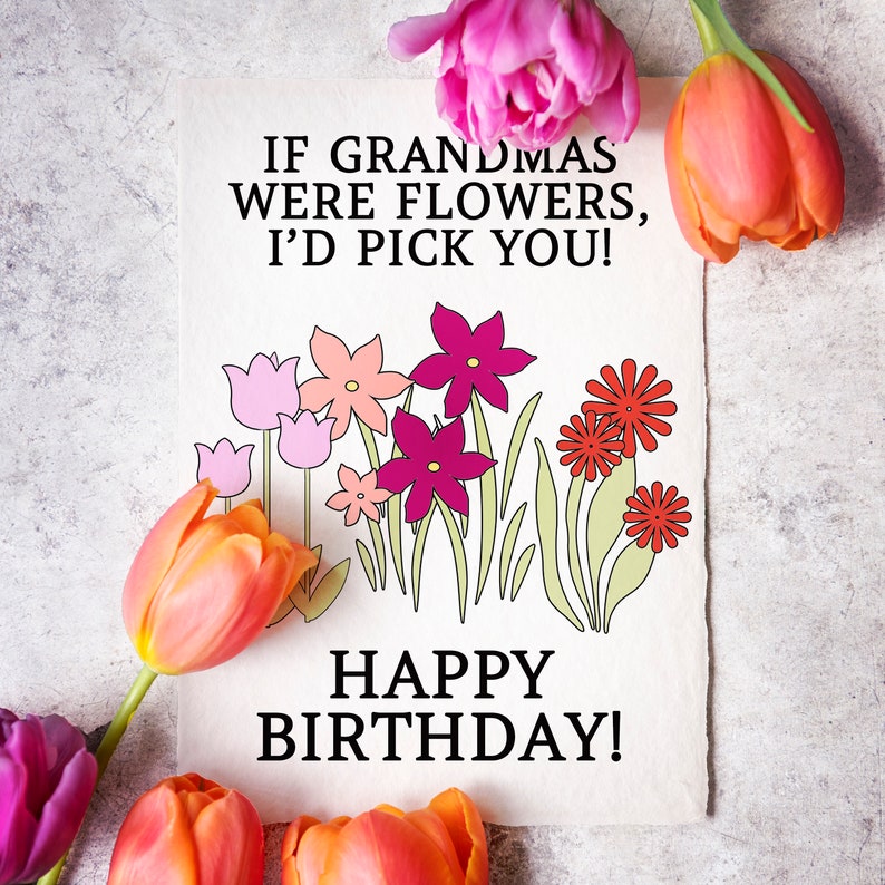 printable birthday card for grandma from granddaughter etsy