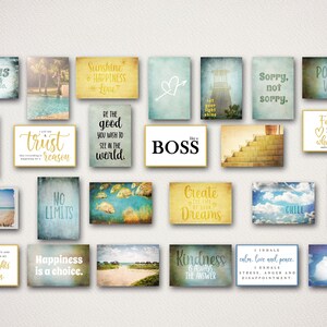 Vision Board-printables, VSCO-muurcollagekit, positieve affirmaties voor tieners, boho-strandfoto's, direct downloaden, decor slaapzaal