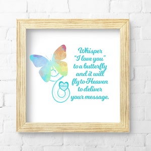 Whisper I love you to a Butterfly Personalized Memorial, Miscarriage Gift wife, Sympathy Gift loss of husband, 1st Mothers Day without Mom