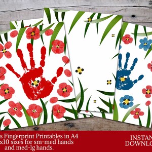 Remembrance Day Craft, Kids DIY Handprint Art, Memorial Day Activity ...