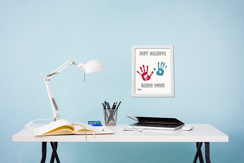 Printable Handprint Craft Best Grandpa Hands Down Birthday | Etsy Canada