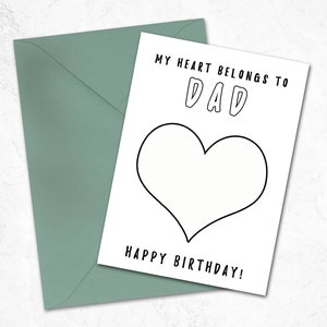 Printable Birthday Card for Dad From Daughter Son Instant Download