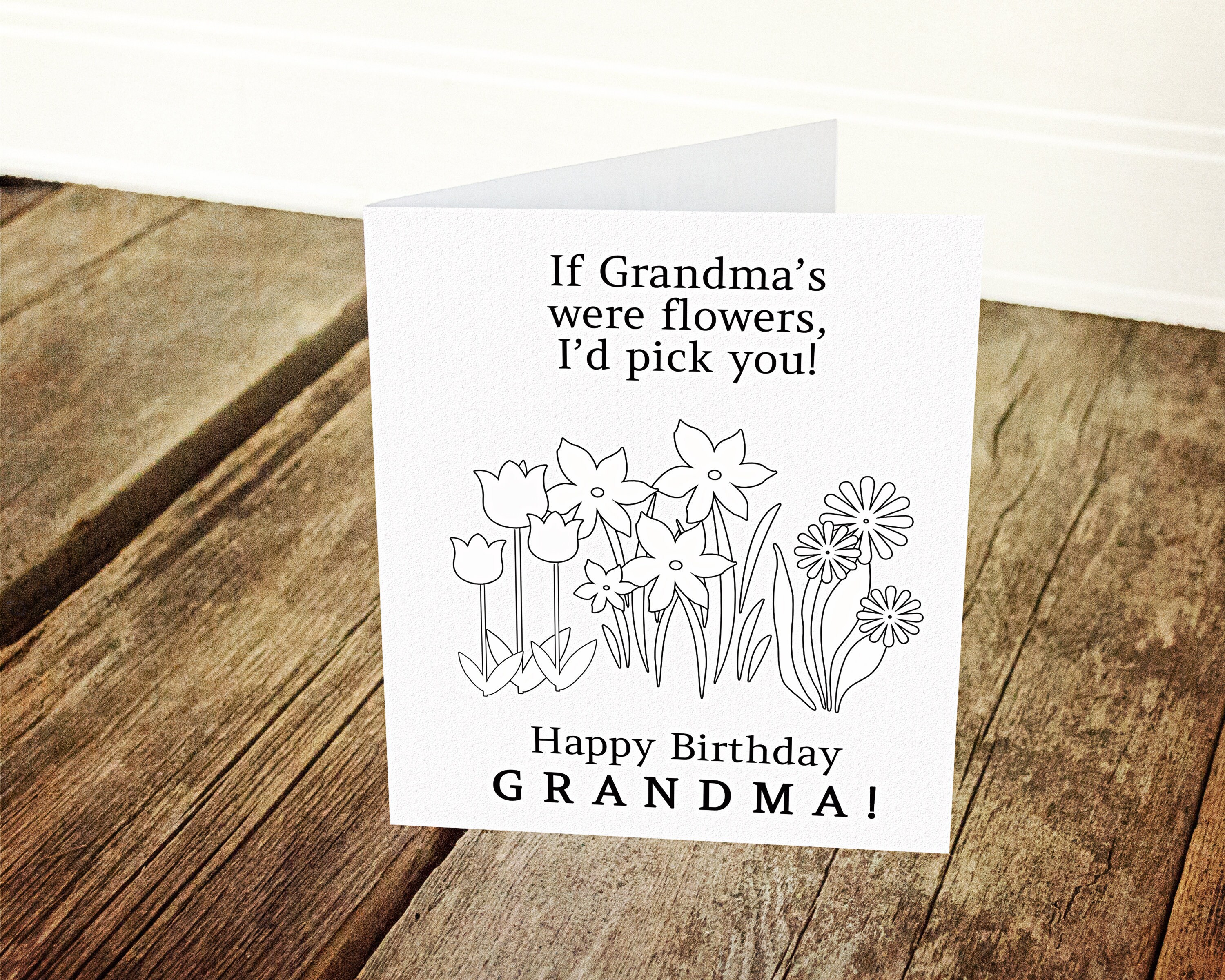 printable kids coloring card for grandma instant download etsy