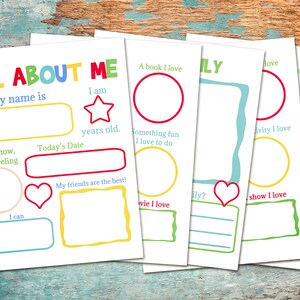 Set of 5 printable worksheets for young children.