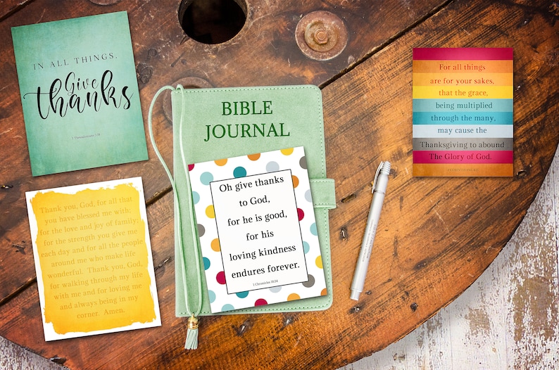 Religious Gifts for Children Thanksgiving Cards Daily Devotional Gratitude Prayer Cards Bible Journal Cards Printable Scripture Cards