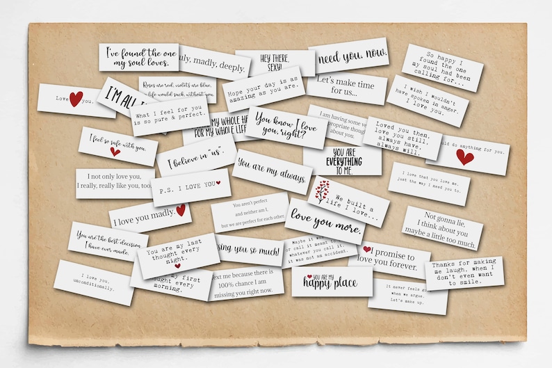 Printable Love Notes Romantic Mini Cards for Husband Unique Etsy UK