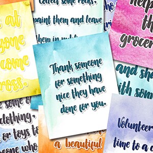 Zufällige Taten der Freundlichkeit Karten für Kinder ein INSTANT DOWNLOAD, druckbare Ermutigungskarten für Kinder, inspirierende Pay it-Forward-Karten