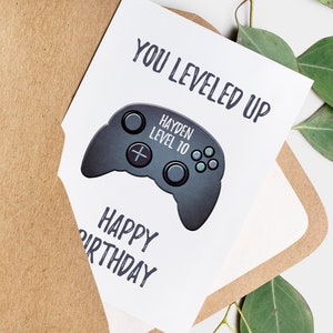 Personalisierte Video Game Lover Geburtstagskarte für Jungen, Druckbare Kinder Geburtstagskarten für Teenager, Personalisierte Gamer Geschenkideen für Kinder