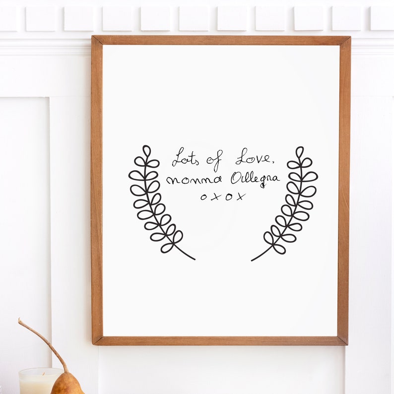 Handwriting Wall Art Using Actual Signature Condolence Gift Etsy Canada