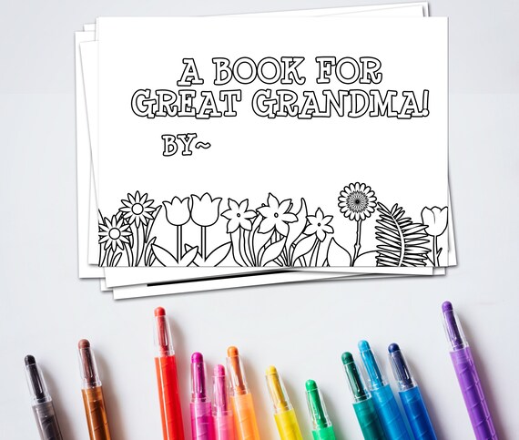 Great Grandma Gift, Unique Birthday Gifts for Great Grandma, Printable Kids Craft Idea, DIY book making Kit, Personalized Mothers Day gift