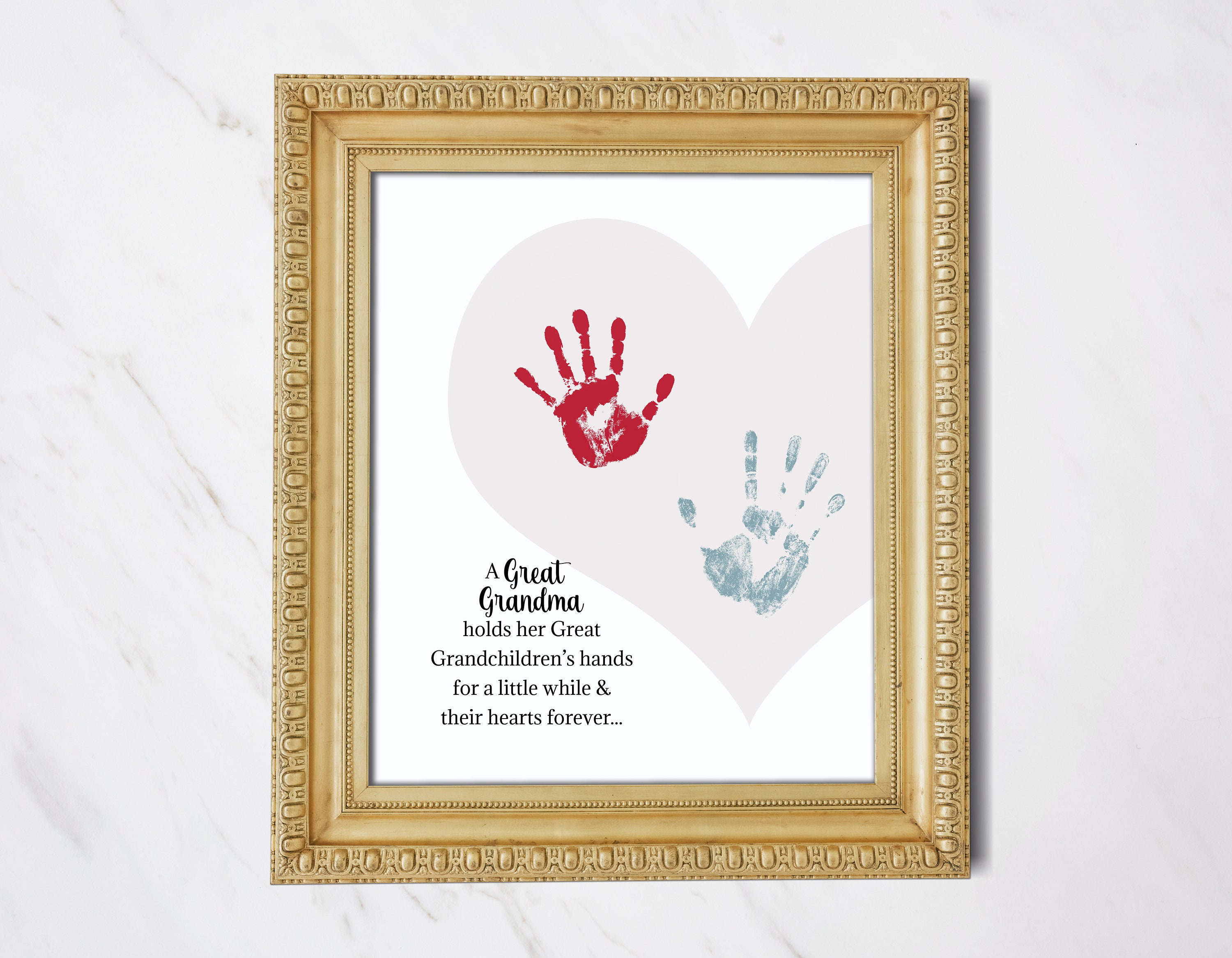 Great Grandma Gifts Handprint Gift Personalized Birthday Etsy