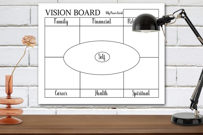 Printable Vision Board 16x20 11x14 Home Office Printables Etsy Canada