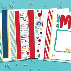 Livro All About Me para impressão, download instantâneo, kit de artesanato DIY para crianças, atividades infantis de férias de verão, imprimíveis de ensino em casa, diário